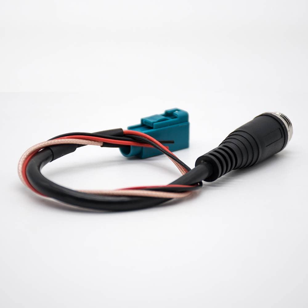 Fakra Z Type Female to GX12 4 Pin Male Straight Fakra Cable Assembly GX12 to Fakra Cable for Wireless Communication 0.3M