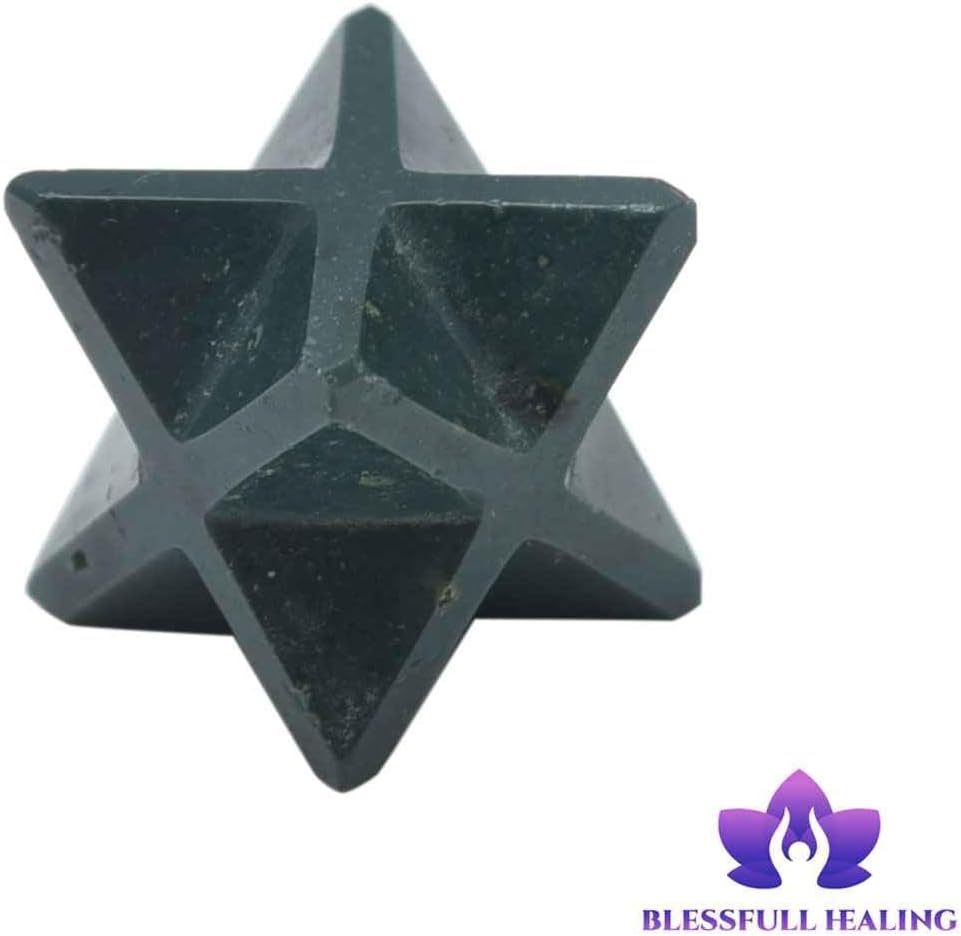 Blessfull Healing Reiki Gemstone Bloodstone 8 Point Star Merkaba 20 to 25 mm Approx