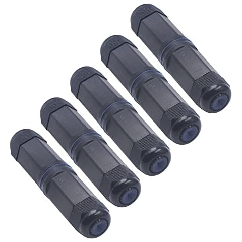 LEENUE Waterproof RJ45 Coupler 5-Pack, IP67 Waterproof Ethernet Connector Shielded Cat6 Outdoor Coupler PoE Cover