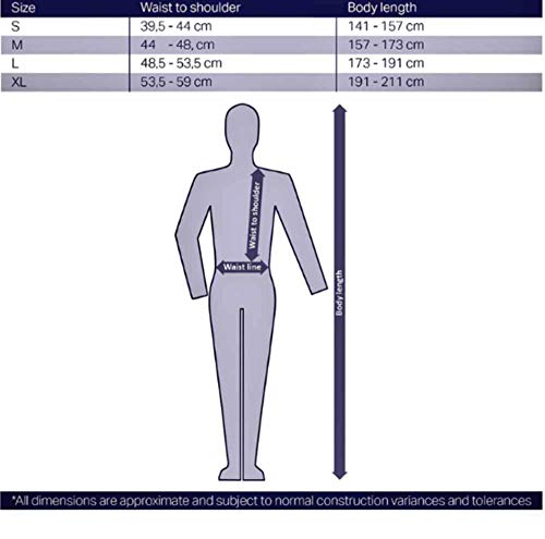 Paraschiena taglia L, nero, protezione per la