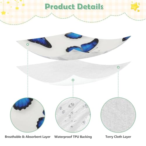 Drap de lit en mousseline imperméable bébé papillon bleu - 6
