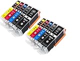  illicoencre-Compatible Cartouches d\'encre Remplacement pour Canon 580 581 XXL pour TS6150 TS6151 TR8550 TR7550 TS8150 TS8151 TS9150 TS9155 Pack 10 (2 PGBK, 2 Noirs, 2 Cyan, 2 Magenta, 2 Jaunes)