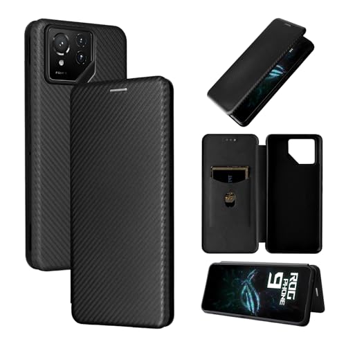 Pelanty for Asus ROG Phone 9 ケース手帳型 炭素繊維調 携帯カバー ROG Phone9 Pro 背面 軽量薄型 財布型 カード収納 エイスース ログフォン9/9pro スマホケース マグネット ストラップ付き 耐衝撃 全面保護