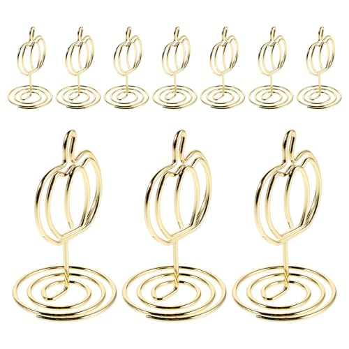 Hemobllo Portatarjetas de Calabaza Dorado Metálico 12 Unidades Soporte para Tarjetas de Mesa y Clips para Notas Adecuado para Bodas Acción de Gracias y Decoración Otoñal
