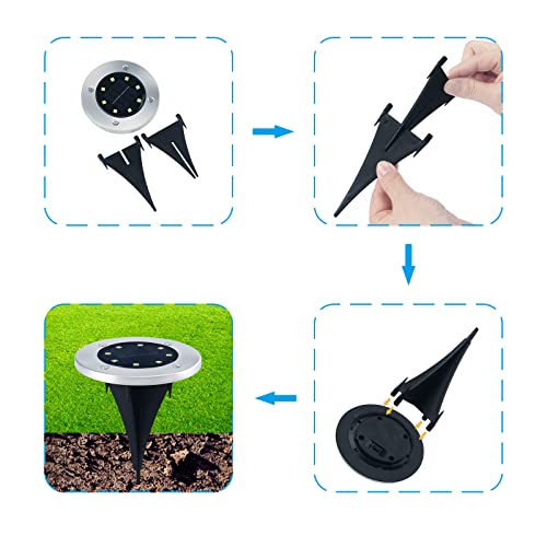 Mydethun Solar Powered Ground Light - Night Light, Waterproof In-Ground Lights For Landscape Garden Patio Pathway Lawn Yard Driveway, White, 12 Pack #TOP5