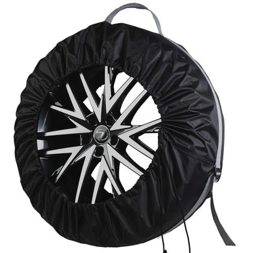Funda para neumáticos 14–22 IN universal | Impermeable con asa de transporte y cierre de cordón ajustable | Para neumáticos de verano e invierno, protección de llantas, coche SUV crossover [097]