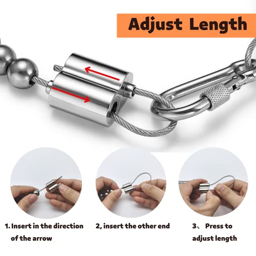 Funnans Flag Pole Beaded Retainer Ring, Adjust Length 304 Stainless Steel Flagpole Weights For Bottom Retainer Rings To Keep Flag Close To Pole, Fit For 4,5,6,7,8 Inch Diameter Lagpole #TOP1