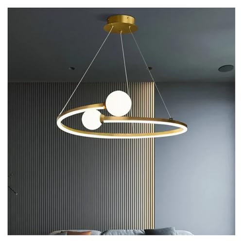 Lustre suspension LED luxueux anneau minimaliste chic 100cm