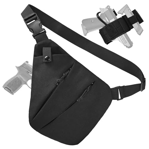 CCW Flat Shoulder Bag for Concealed Carry, Tactical