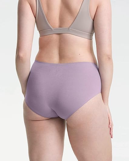 geifa Women's Invisible Seamless Hipster Panties Mid-Rise No Show Casual Brief Camfortable All Day Underwear Plus Size Pack of 5-picture-17