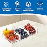 DYUEE 3 Pcs Fridge Storage Organiser, 3 Sizes Reuseable Stackable Storage Boxes Bins Fresh Produce Saver Keepers, Clear Refrigerator Bins with Handles for Kitchen, Pantry, Cabinets, Cosmetics, Drawer - Image 3
