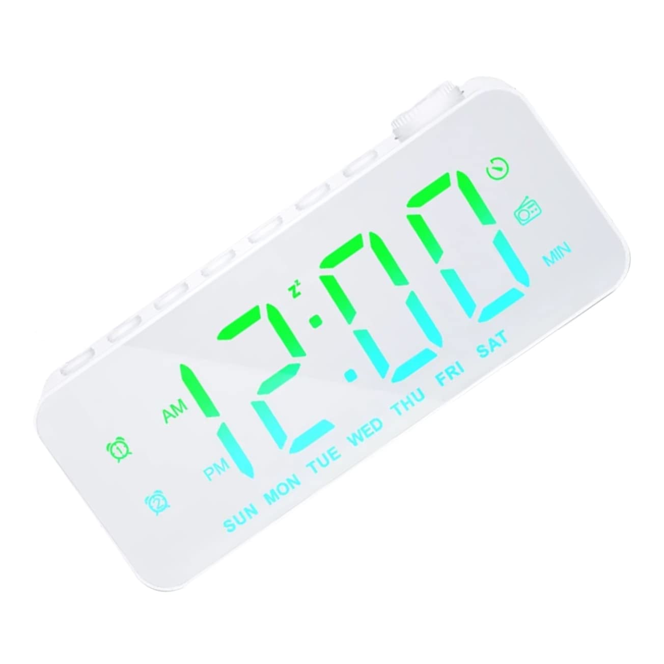 Radio-réveil USB horloge numérique grand écran HD heure température chambre à coucher