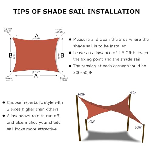 Image of KANAGAWA 13'x20' Sun Shade Sail Rust Red Curved Rectangle Customizable