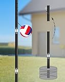 Arejonner Outdoor Tetherball Game Set for Whole Family - Rust-Resistant Aluminum Poles, 11Ft Adjustable Height, Diameter 1.2Inch Stable Design with Complete Accessories & DIY Concrete Base