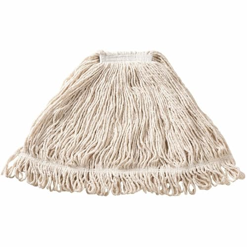 Rubbermaid Commercial Products Super Stitch Large 24 OZ Blend Wet Mop, 1" Headband, White, for General Purpose Cleaning of Hard Floors Including Hardwood/Tile/Concrete image 2