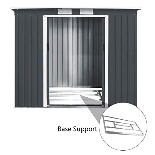 DREAMADE Gartenhaus Metall mit Fundament, Gerätehaus Gartenhäuse Geräteschuppen für Garten Outdoor, 213x130x173 cm… – Bild 4