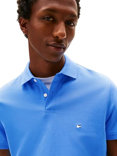 Image of Tommy Hilfiger Men's Short Sleeve Polo Shirts in Regular Fit With Stretch and Organic Pique Cotton