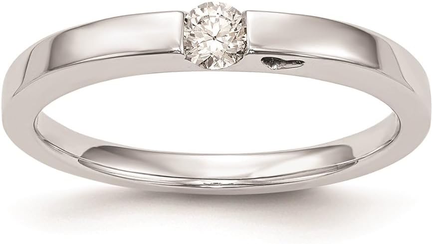 Diamond2Deal 14K White Gold Diamond Promise/Engagement Ring 0.1 cttw