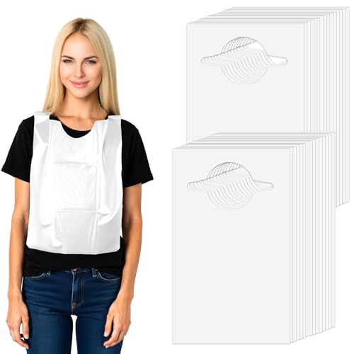 WJIAAA Disposable Bibs 30 Pack 24 Plastic Adult Bibs for Elderly Senior Men Women Eating Oil-Proof and Waterproof
