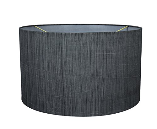 Aspen Creative 58327B UNO Construction Transitional Hardback Drum (Cylinder) Shape Lamp Shade in Grey & Black, 17" Top x 17" Bottom x 10" Height