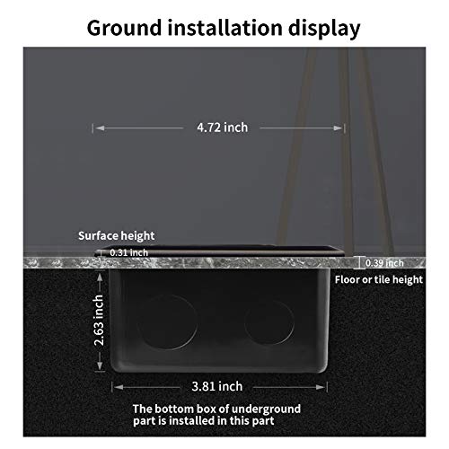 Vagueior Pop-Up Floor Box Kit, 4.8A Usb Outlet, 20A Tamper-Resistant Receptacle Outlet, Corrosive Resistant Hardware,Black Etl Certified #TOP5