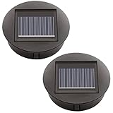 2Packs Replacement Parts, Waterproof Solar Light Tops, Decorative LED Solar Panel Lantern Lights for Outdoor Hanging Lanterns Garden Patio Lighting, Warm Light (2.9 inch)
