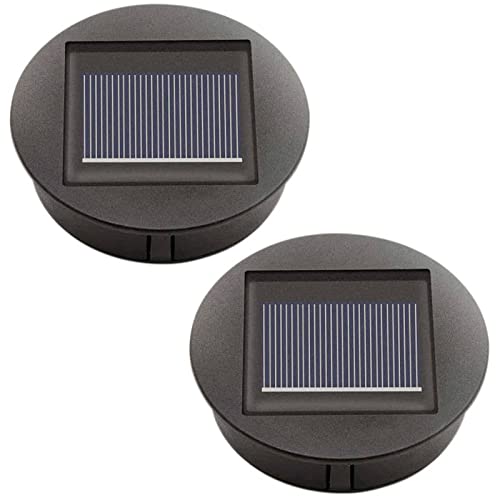 2Packs Replacement Solar Light Parts, Waterproof Solar Light Tops, Decorative LED Solar Panel Lantern Lights for Outdoor Hanging Lanterns Garden Patio Lighting, Warm Light (2.9 inch)