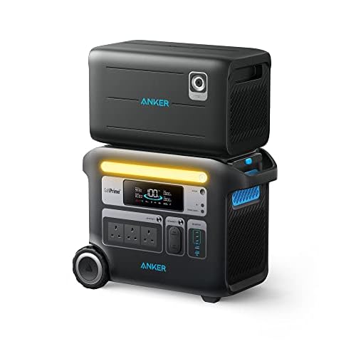 Anker SOLIX F2000 Portable Power Station, PowerHouse 767 and 760 Expansion Battery, 4096Wh LiFePO4 Battery with 4 AC Outlets Up to 2400W, GaNPrime Solar Generator for Home, Outdoor Camping,