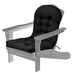Adirondack Chair Cushion, Thickened Patio Chair Pad for Indoor/Outdoor,Water-Resistant and Fade-Resistant Tufted High Back Rocking Chair Seat Cushion with Ties,43.3 X 19.7 Inch (Black)