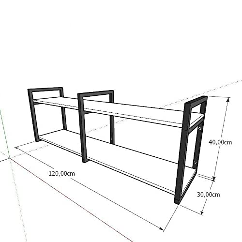 Rack estilo industrial aço cor preto prateleiras 30 cm cor preto modelo ind04prk