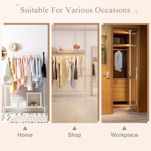 Image of WHISKET | Premium Wooden Hangers - Wood Hanger with 360-Degree Rotatable Hook - Clothes Hangers with Non-Slip Shoulder Notches for Shirts & Coats. (Beige) [Pack of 24]