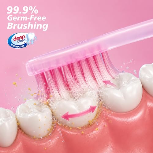 Image of Enshine Expert Protection Toothbrush for Adults - Pack of 3 | Double-Tapered Ultra Soft PBT Bristles | Premium Tooth Brush Set for Sensitive Gums | Deep Gum-Line Plaque Removal | Manual Toothbrush with Non-Slip Grip Multicolor