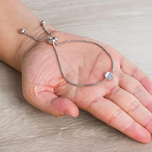 Philip Jones April (Diamond) Birthstone Bracelet Created with Zircondia® Crystals