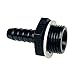 M12x1.5 Male to 3/8 (9.5mm) Hose Barb Fitting Fuel Oil Pump Inlet Adapter with AL Washer Aluminum Black Anodized