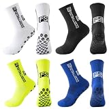 JIRVEX 4 pares de calcetines antideslizantes niño niña 35-39 – Calcetines antideslizantes para deportes – Calcetines para fútbol, tenis