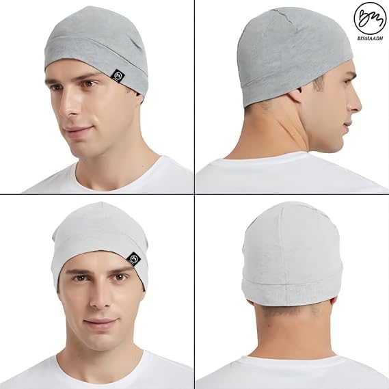 Image of Cooling Cotton Skull Caps for Men Women, Lightweight Beanie Sleep Hats Breathable Helmet Liner