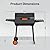 KEYO GRILL 23-Inch Movable Charcoal Grill, High Temperature Resistant Glass Barrel Charcoal Grills with Adjustable Vents, Warming Rack Outdoor BBQ Grills for Backyard, Patio and Parties, Black