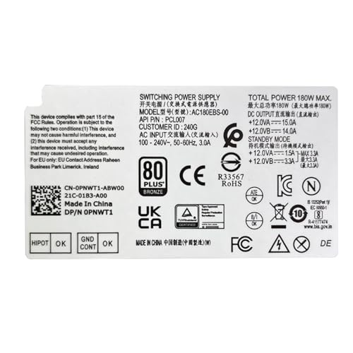 Fuente de Poder ATX 180W para Dell Inspiron y Optiplex miniatura 5