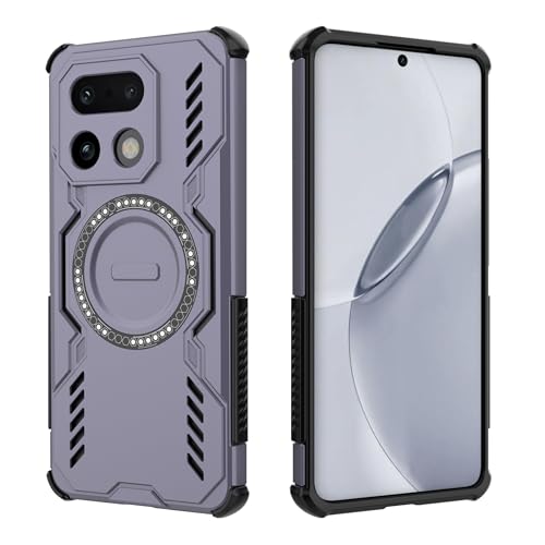 �X�}�z�P�[�X �Ή��@�� for Realme 16 Pro Plus 5G ���C�����X�[�d�Ή� [PC+TPU] 2-in-1 �ϗ����E�ی�@�\�t���}�O�l�b�g���X�}�z�P�[�X Purple