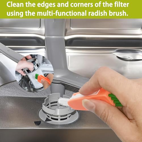 Image of Dishwasher Cleaner Brush Kit - 6PCS Deep Cleaning Tools with Pick, Scraper, Straw Brush, Gap & Angle Brush, Flexible Tubes Brush for Spotless Dishwasher