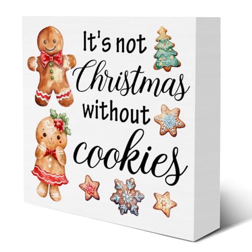Gingerbread Bakery Decorations, Christmas Cookies Baking Wooden Box Sign for