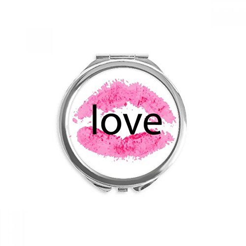 Miroir rond de maquillage portable baiser jour pour sac à main féminin