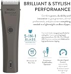 Wahl Clipper professionnel de Lithium Bravura - Du calme, léger, 90-Min Sans fil, rapide 60-Min Recharge, Chien, Chat, Cheval & Porcs - Gunmetal - Modèle 59163