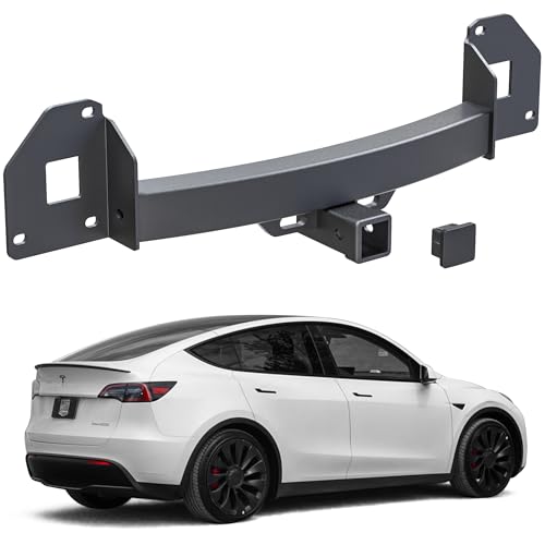 VNN Class 3 Trailer Hitch Compatible with Tesla Model Y 2020-2024 2 inch Rear Tow Hitch Receiver Black Powder Coated Alloy Carbon Steel Towing Weight of 6500 Lbs.