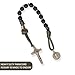 Nazareth Store One Decade Green Paracord Black Matte Beads Antique Bronze Rosary Bracelet with St Benedict Cross Crucifix For Men and Women