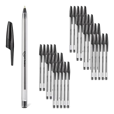 Amazon Basics Ballpoint Pens, Medium Point 1.0mm, Black Ink, 36-Pack