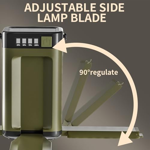 Lampe de camping solaire portable avec support pliable et 6 modes dimmables