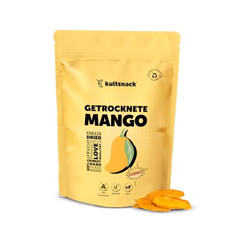 Kultsnack Getrocknete Mango in Bester Premium Qualität 1000 g Ohne Zucker und Ungeschwefelt Naturbelassener Frucht Snack Für Müsli und Smoothie Ohne Konservierungsstoffe (Glutenfrei Vegan)