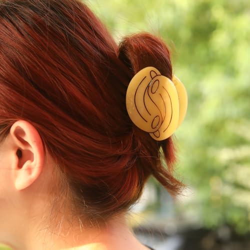 Hollow Powder Hair Clip Chef's Hair Clip Novelty Personalized Pasta Cute Noodle Hair Claw Acetate Personalized Hair Claw for Mother's Day Gift Holiday 1PC