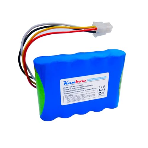 Kunbow 3400mAh Mähroboter akku,Ersatzakku für Husqvarna Automower 310,315,5848228-01,5848228-02,5848528-01, 5895862-01,Kompatible mit Gardena Sileno R100Li,R130Li,R160Li Rasenroboter. (18.5V/62.9Wh)